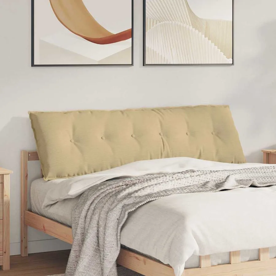 Coussin de Dos Vert gris 160 x 50 cm Tissu en velours côtelé
