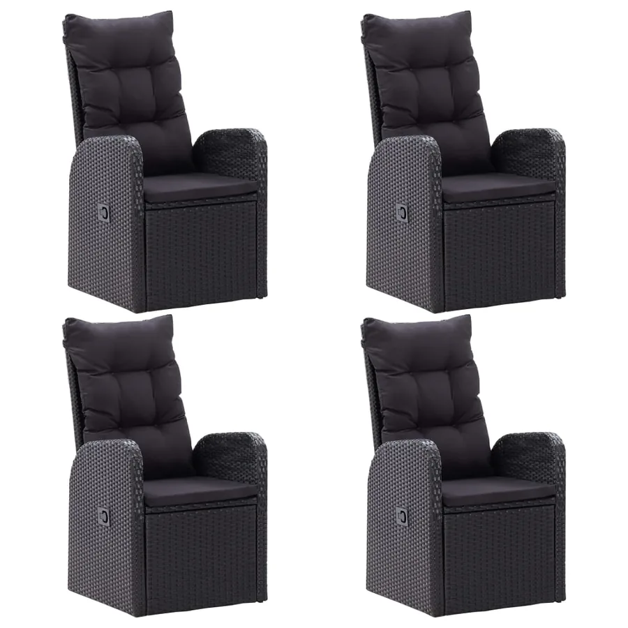 Ensemble à manger de jardin 5 pcs Noir - 2