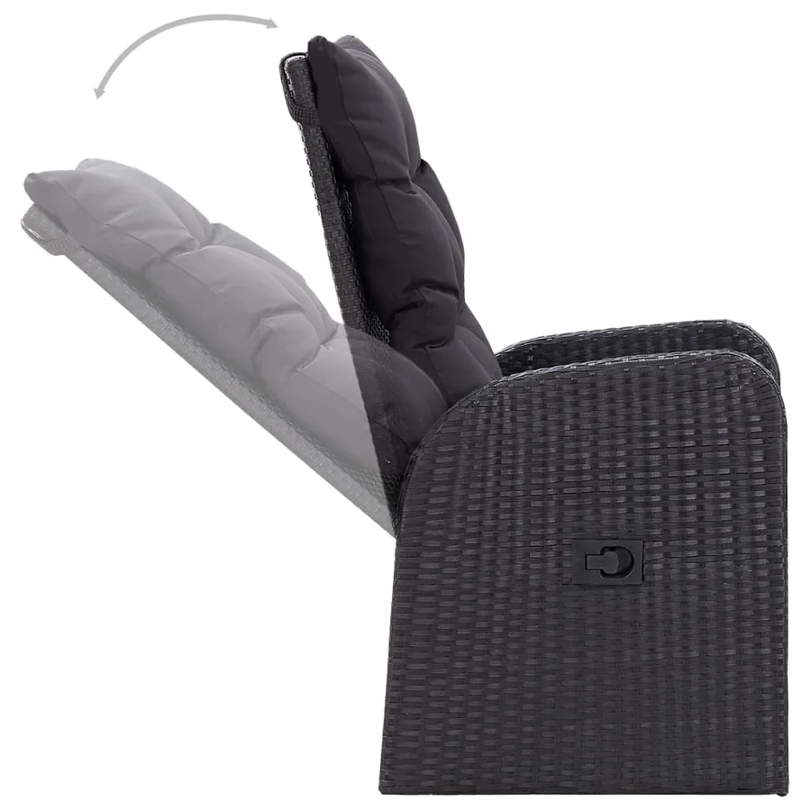Ensemble à manger de jardin 5 pcs Noir - 5