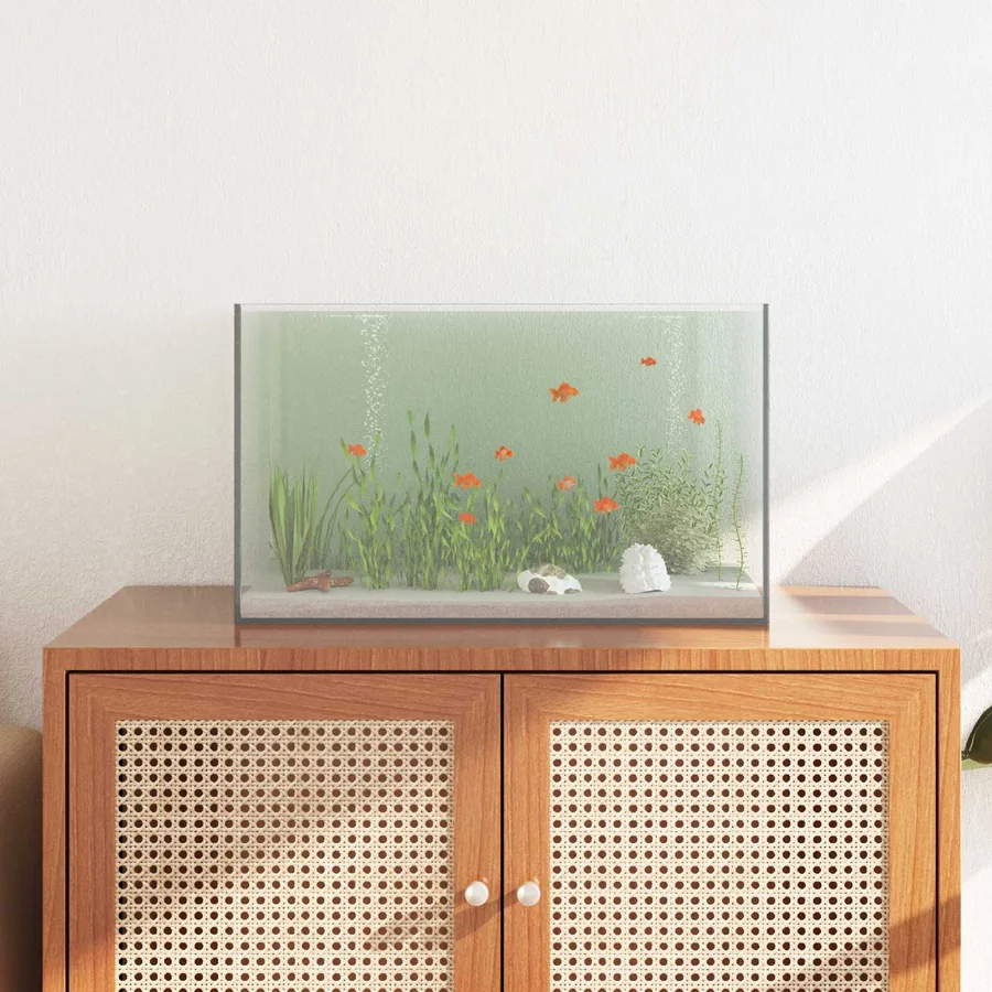 Aquarium avec stockage Transparent 50 x 30 x 30 cm Verre