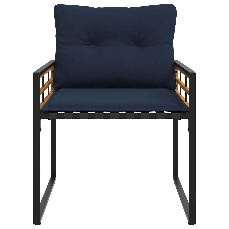 Ensemble de meubles d'extérieur avec coussin 3 pcs Bleu marine - 7