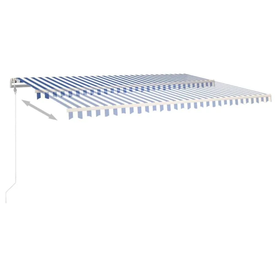 Auvent rétractable automatique 500x350 cm Bleu et blanc - 3
