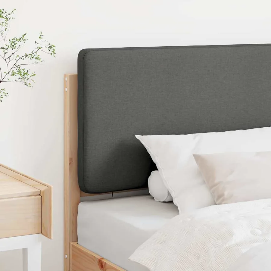 Tête de lit capitonnée Marron et gris clair 80 cm Pin massif - 3