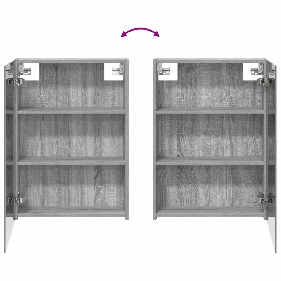 Armoire Miroir de Salle de Bain Gris Sonoma 50 x 14,5 x 70 cm - 8