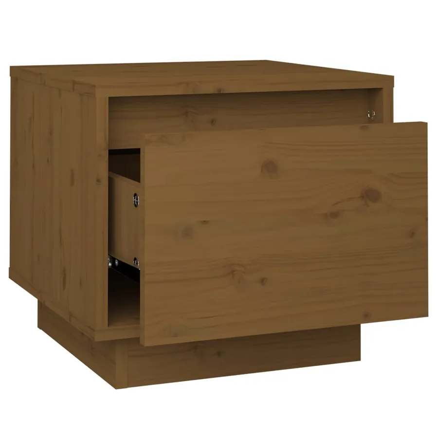 Tables de chevet 2pcs Marron miel 35x34x32cm Bois de pin solide - 7