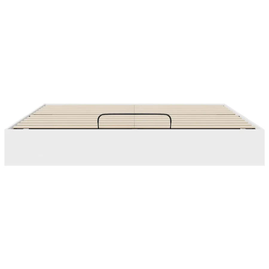 Cadre de lit ottoman Blanc 203 x 160 x 25 cm Bois d’ingénierie - 5