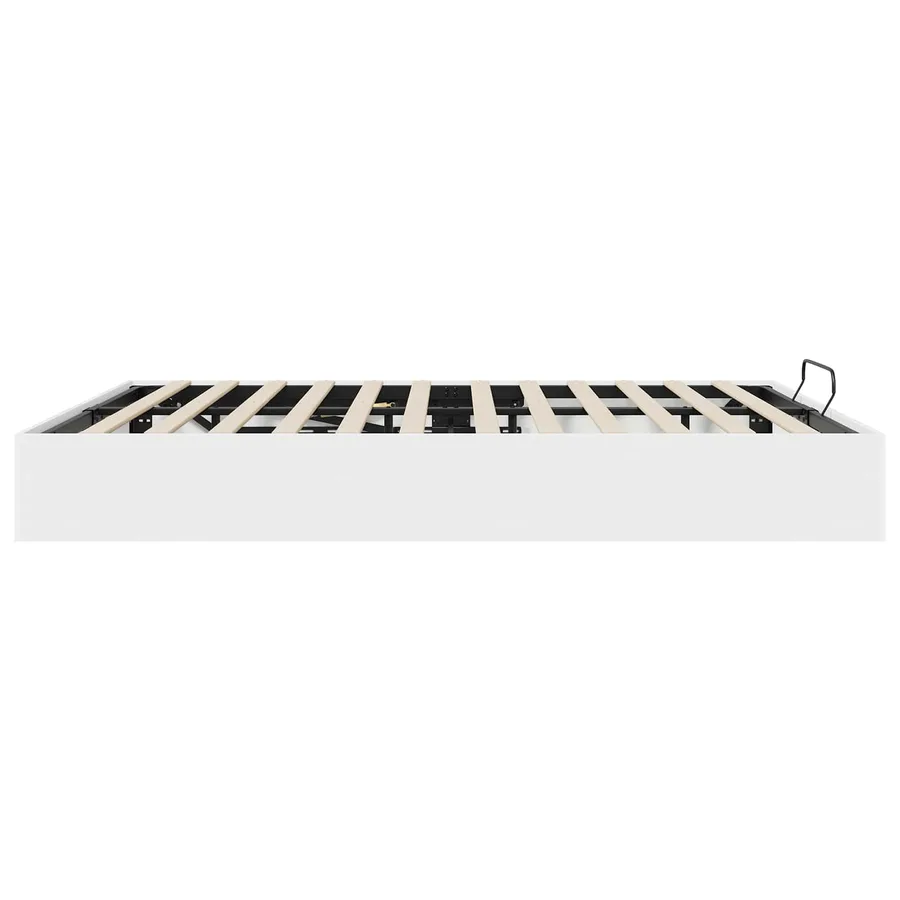 Cadre de lit ottoman Blanc 203 x 160 x 25 cm Bois d’ingénierie - 6