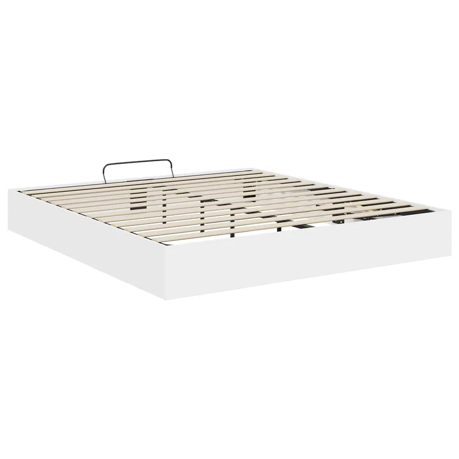 Cadre de lit ottoman Blanc 203 x 160 x 25 cm Bois d’ingénierie - 7