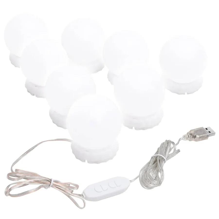Miroir mural avec lampes LED Rond Verre - 9