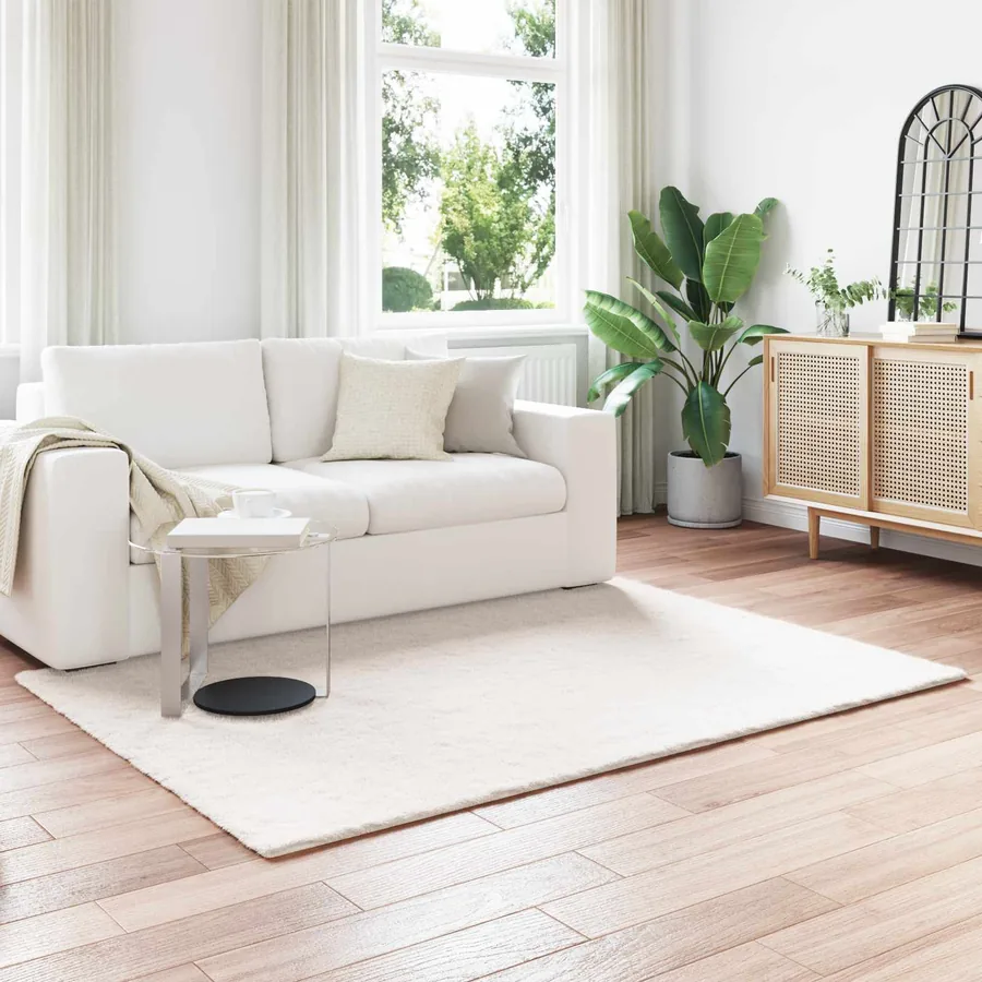 Tapis antidérapant en fausse de lapin OLITE Crème 160 x 230 cm