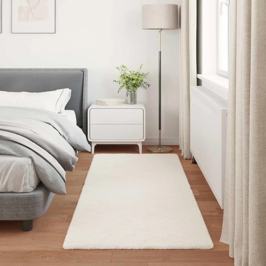 Tapis antidérapant en fausse de lapin OLITE Crème 100 x 200 cm - 4