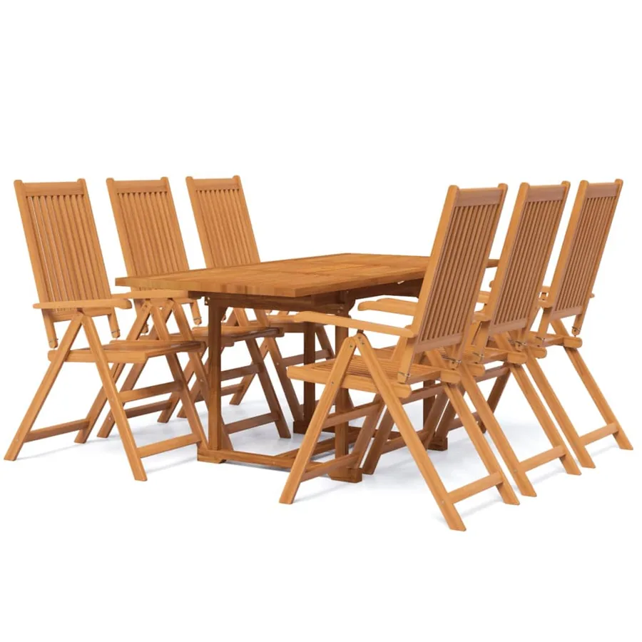 Ensemble à manger de jardin 7 pcs Bois d'acacia massif 120-170 cm - 2