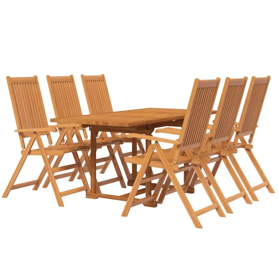 Ensemble à manger de jardin 7 pcs Bois d'acacia massif 120-170 cm - 3