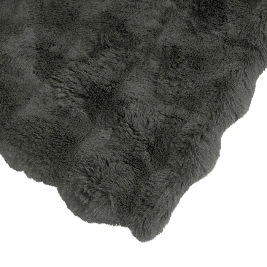 Couverture antidérapante en fausse de lapin Olite Gris foncé - 6