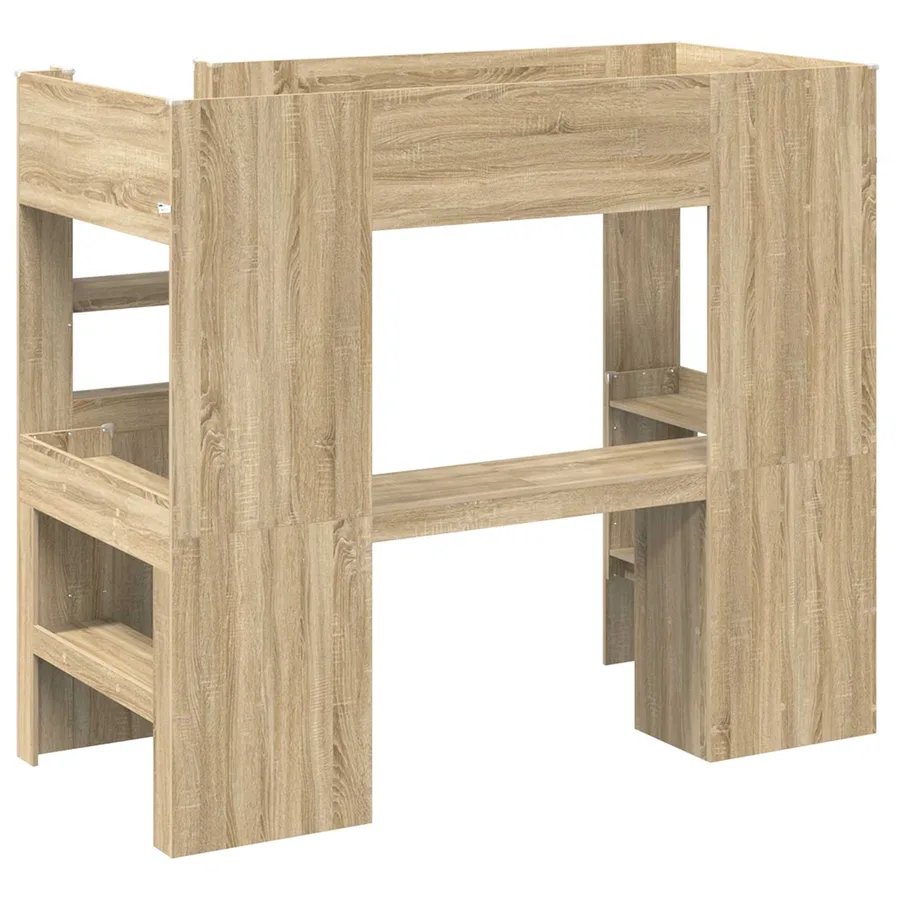 Cadre de lit superposé avec bureau Chêne Sonoma 90 x 200 cm - 7