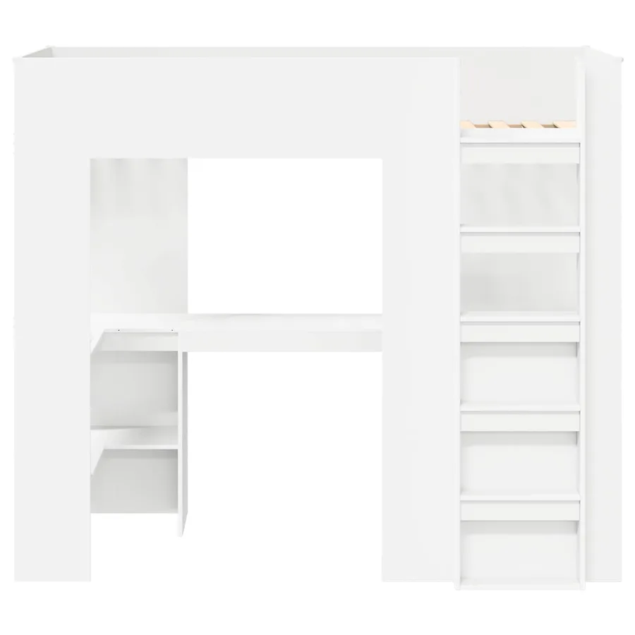 Cadre de lit superposé avec bureau Blanc 90 x 200 cm - 5