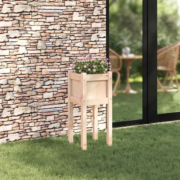 Cache-pot de jardin Nature 31 x 31 x 70 cm Bois de pin massif