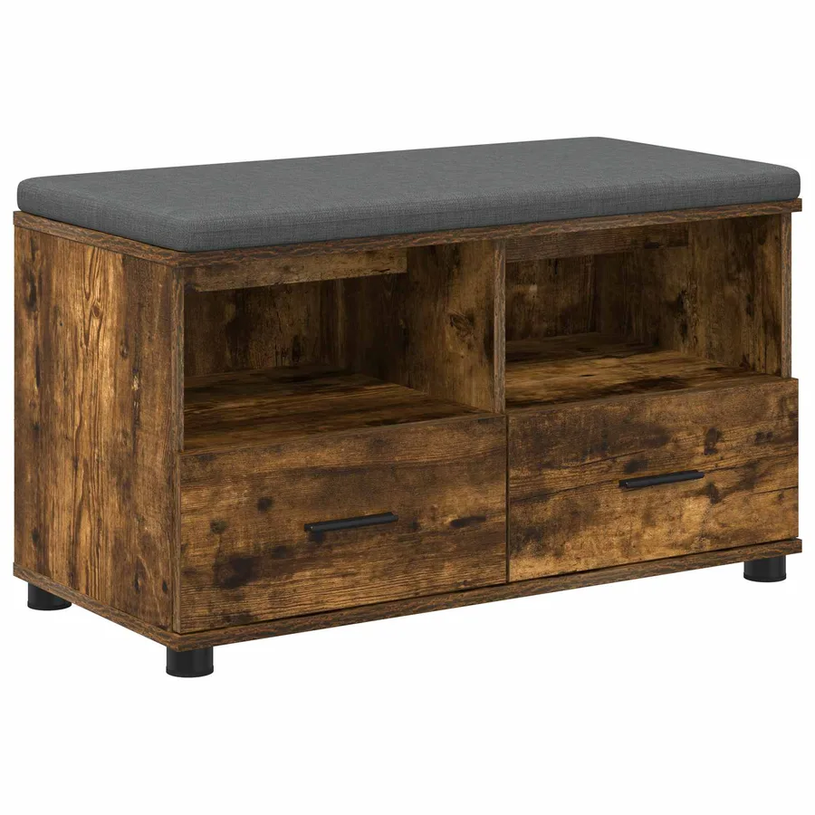 Banc d'entrée avec coussin Chêne Fumé 80 x 38 x 46 cm - 2