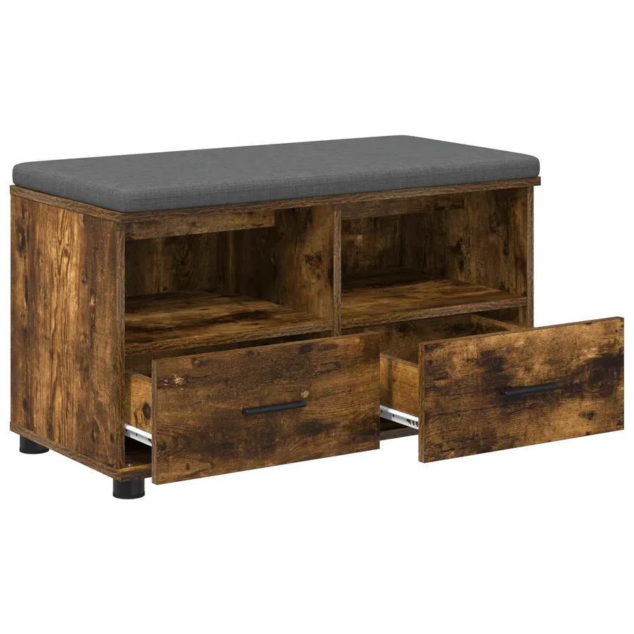 Banc d'entrée avec coussin Chêne Fumé 80 x 38 x 46 cm - 5