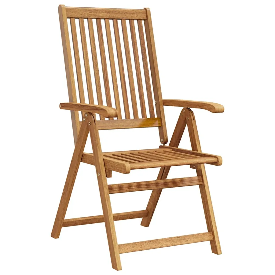 Folding garden chairs set of 8 Solid acacia wood