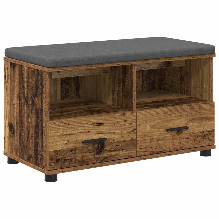 Banc d'entrée avec coussin Bois ancien 80 x 38 x 46 cm - 2