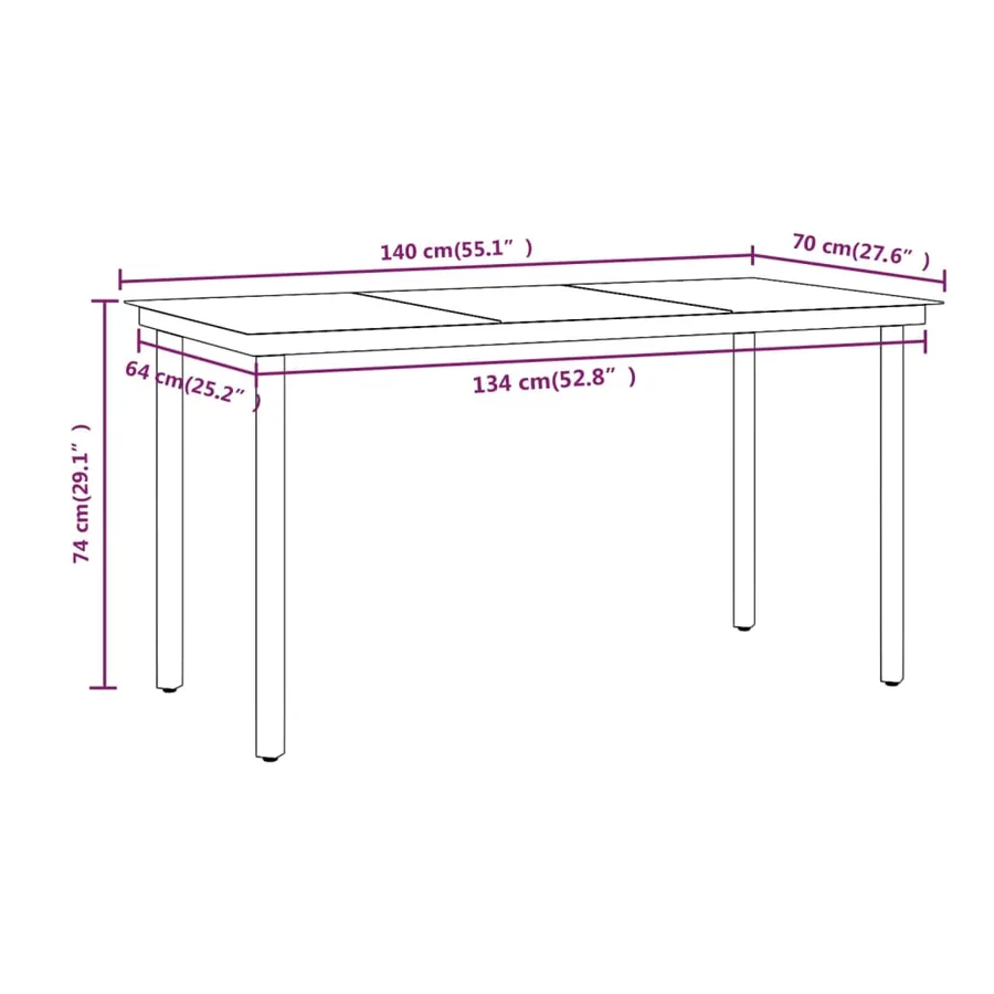 Ensemble à manger de jardin coussins 7 pcs Beige/noir - 8