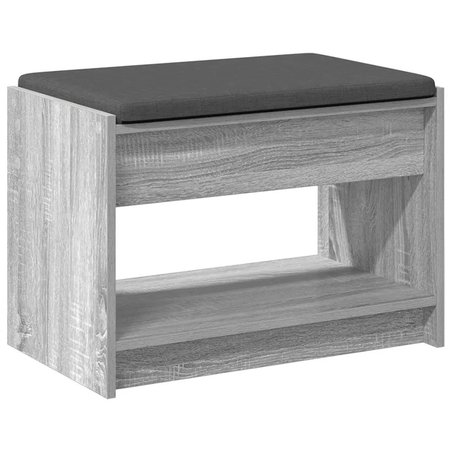 Banc d'entrée avec coussin Gris Sonoma 63 x 38 x 45 cm - 7