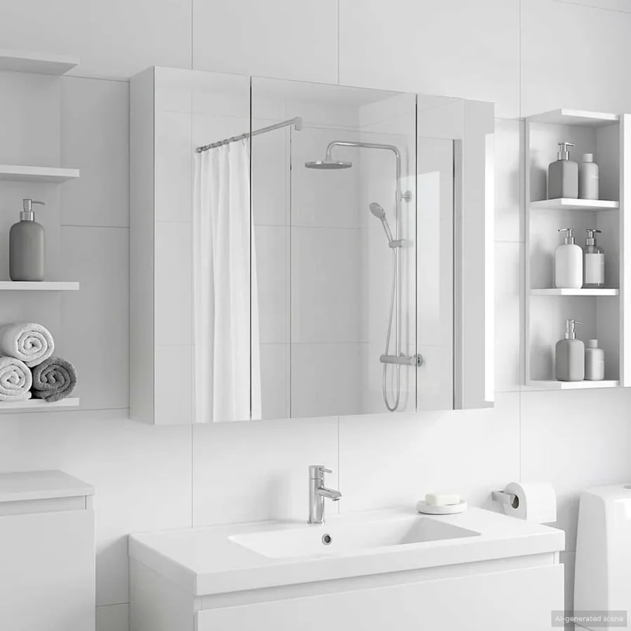 Armoire Miroir de Salle de Bain Blanc 80 x 14.5 x 70 cm - 4