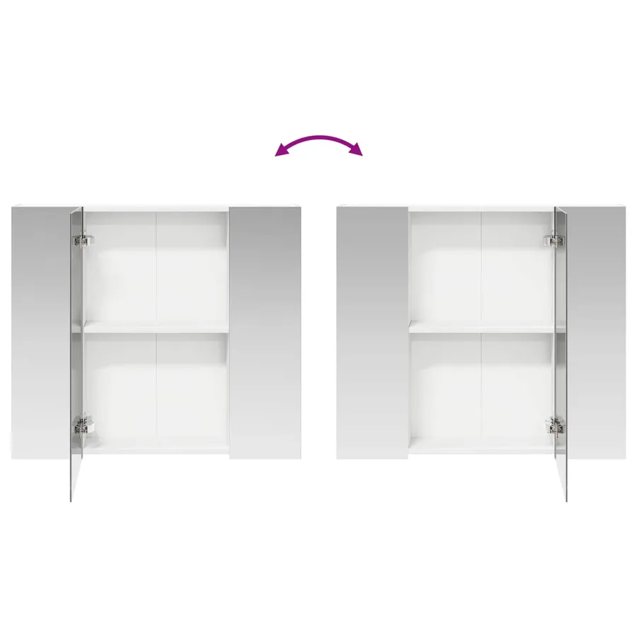 Armoire Miroir de Salle de Bain Blanc 80 x 14.5 x 70 cm - 8