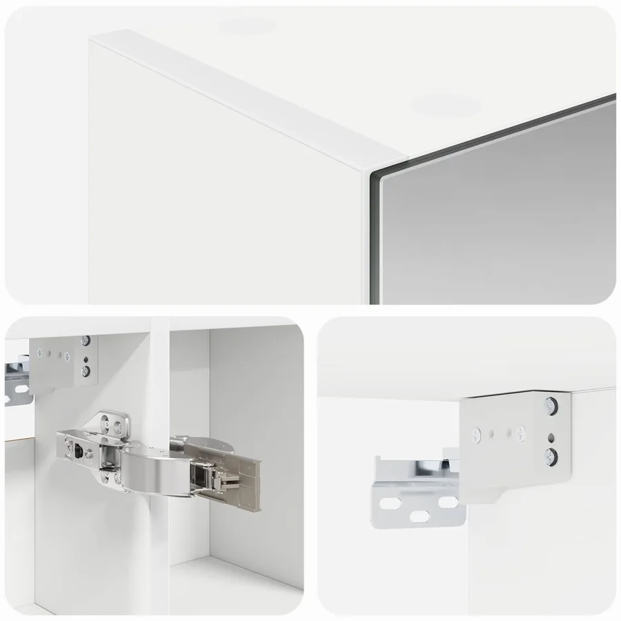 Armoire Miroir de Salle de Bain Blanc 80 x 14.5 x 70 cm - 9