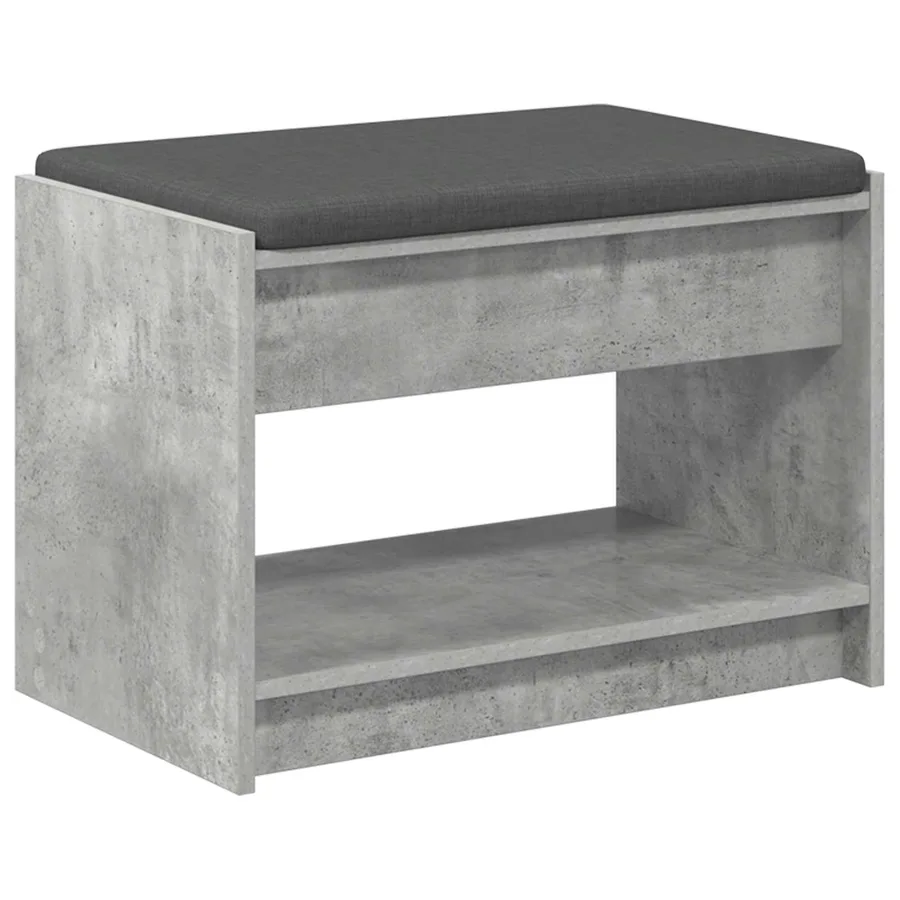 Banc d'entrée avec coussin Gris Béton 63 x 38 x 45 cm - 2