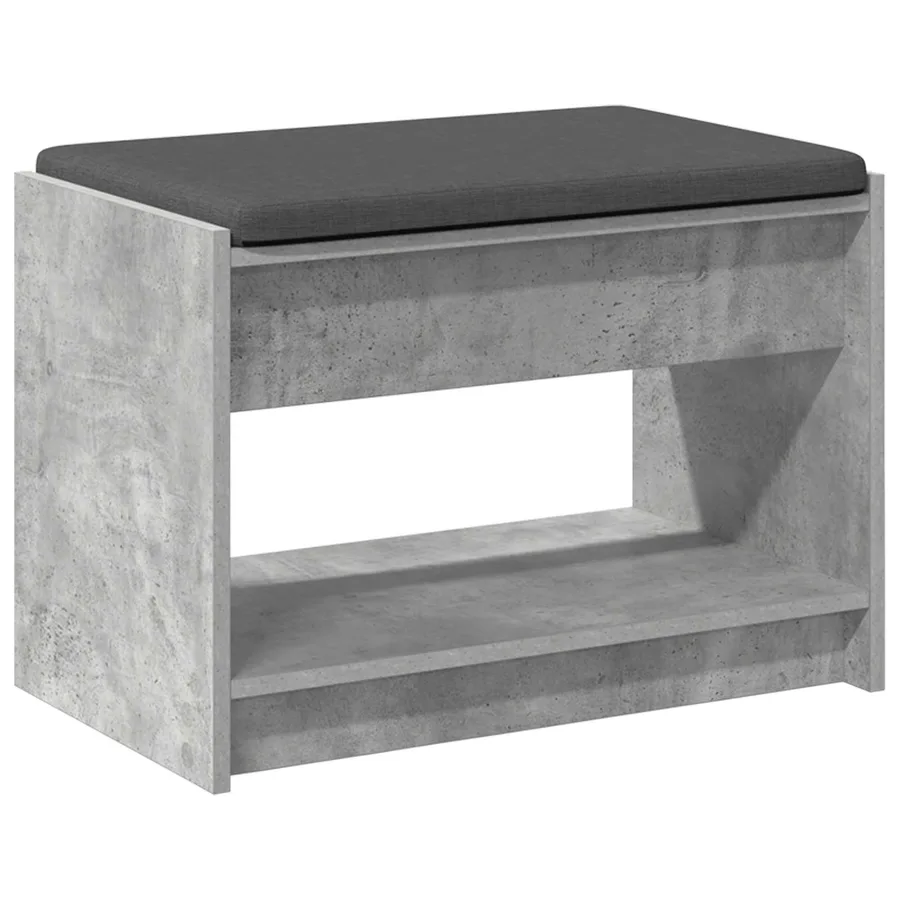 Banc d'entrée avec coussin Gris Béton 63 x 38 x 45 cm - 7