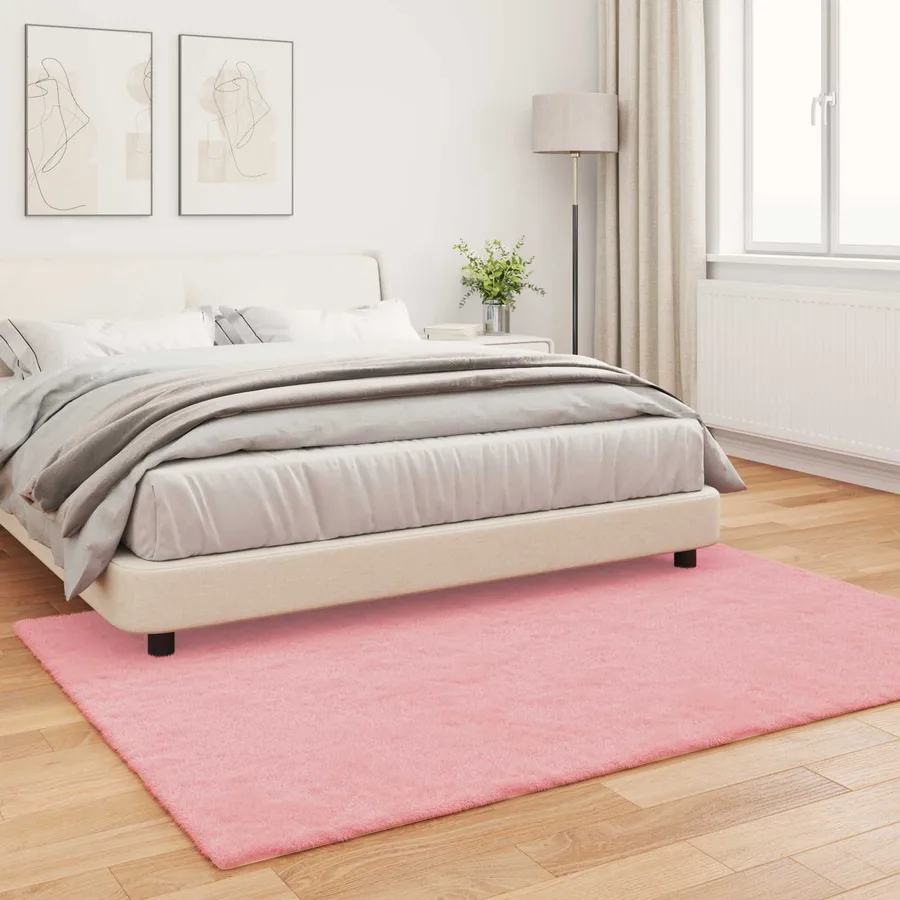 Tapis antidérapant en fausse de lapin OLITE Rose 160 x 230 cm - 4