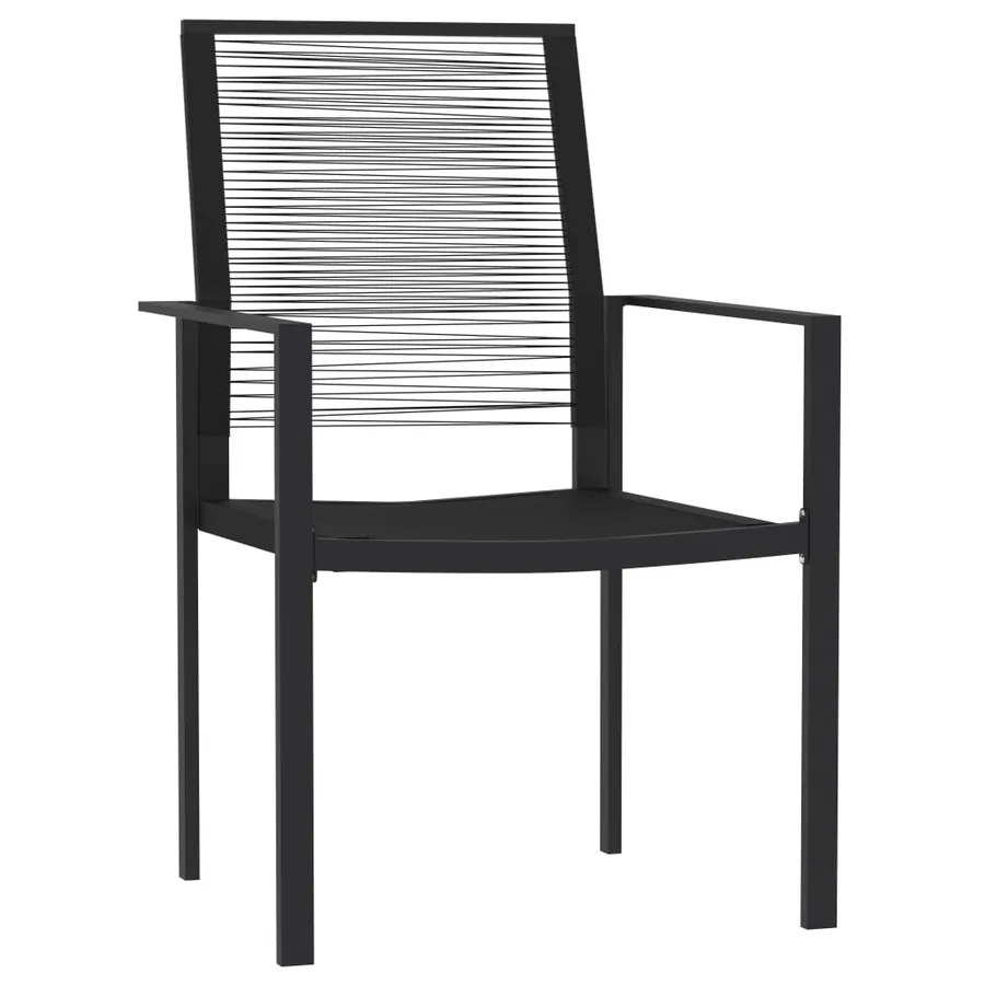Ensemble à manger de jardin 7 pcs Noir - 3