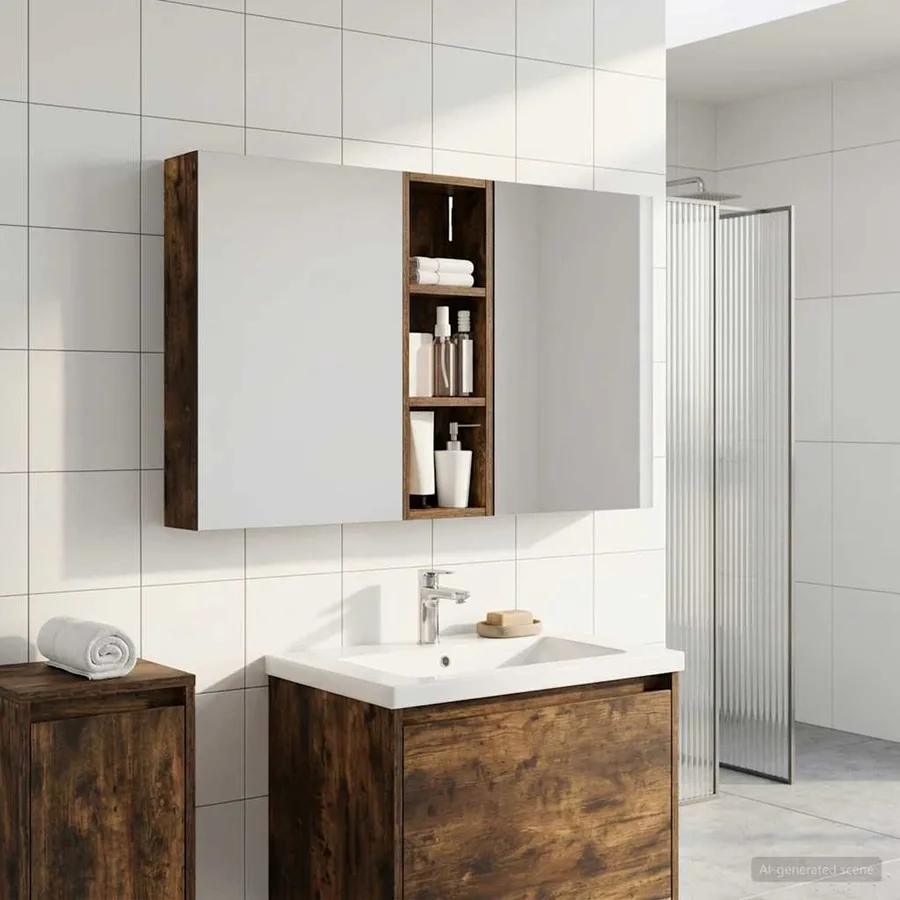 Ensemble de Meubles de Salle de Bain 3 pcs 100 x 10,5 x 60,5 cm - 4