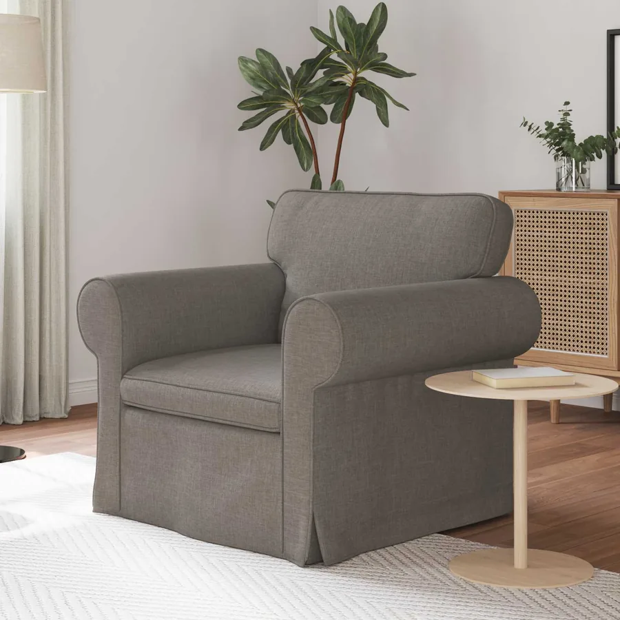 Canapé Taupe 95 x 82 x 80 cm tissu