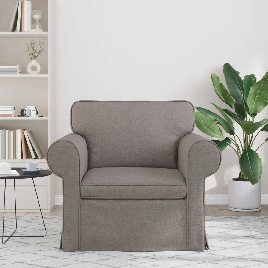 Canapé Taupe 95 x 82 x 80 cm tissu - 3