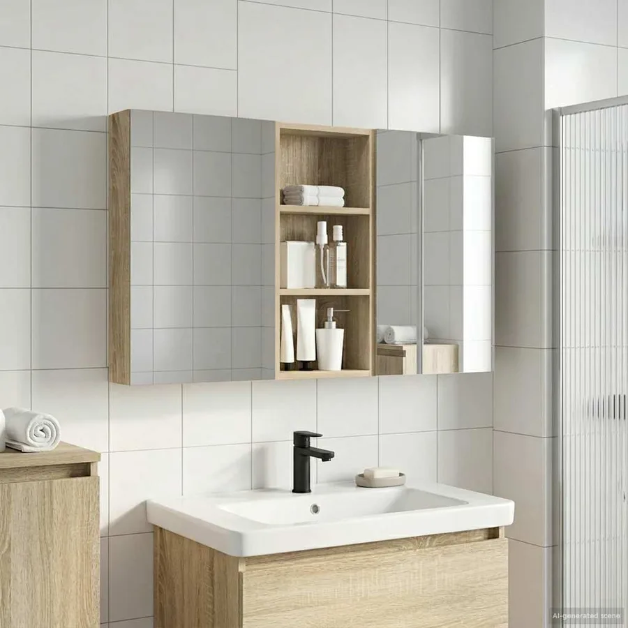 Ensemble de Meubles de Salle de Bain 3 pcs 110 x 10,5 x 60,5 cm - 4