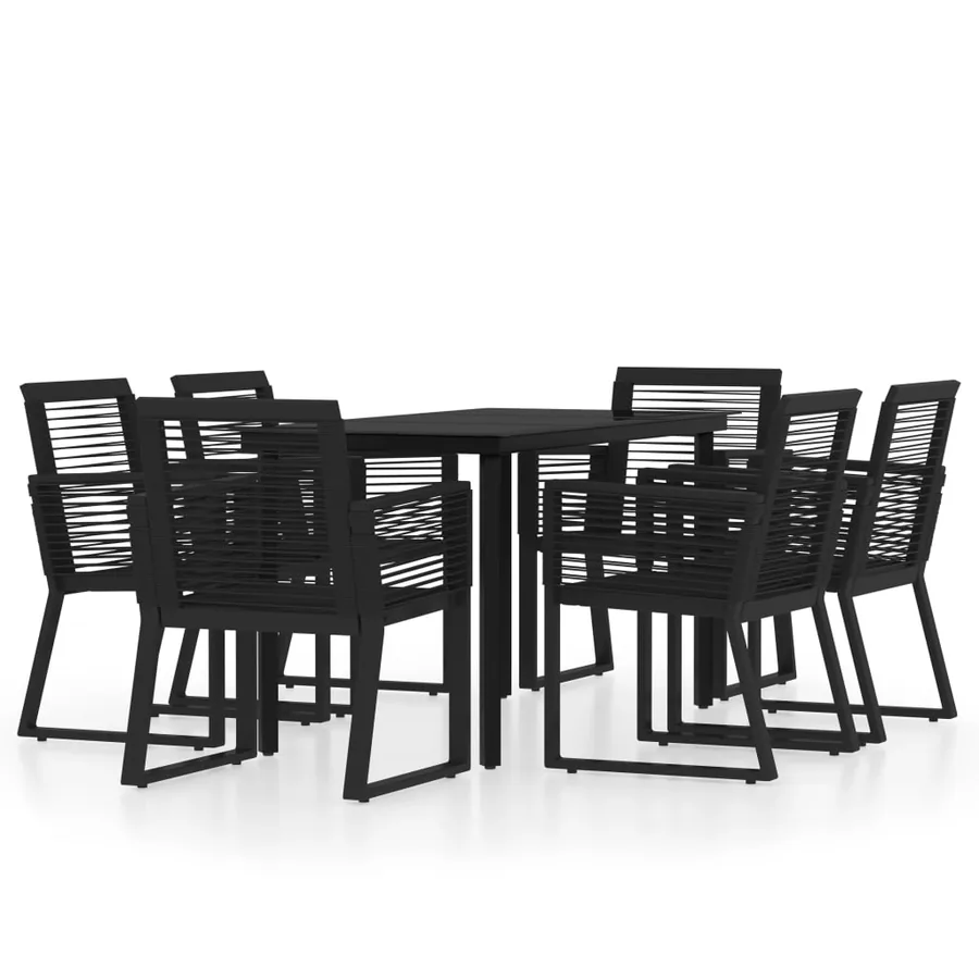 Ensemble à manger de jardin 7 pcs Noir - 2