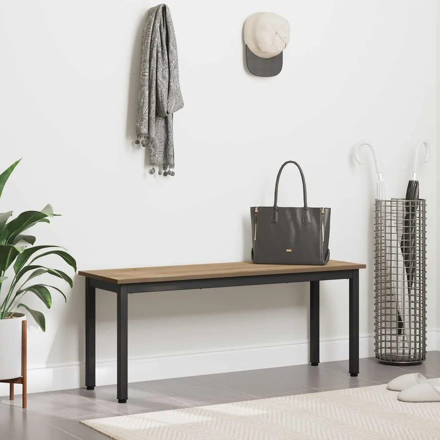 banc Chêne artisan 110 x 35 x 45 cm Bois d'ingénierie - 4