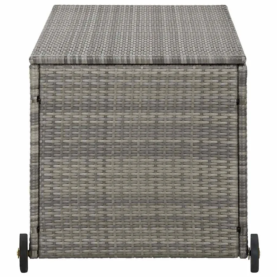 Garden storage box light grey 120x65x61 cm rattan - 5