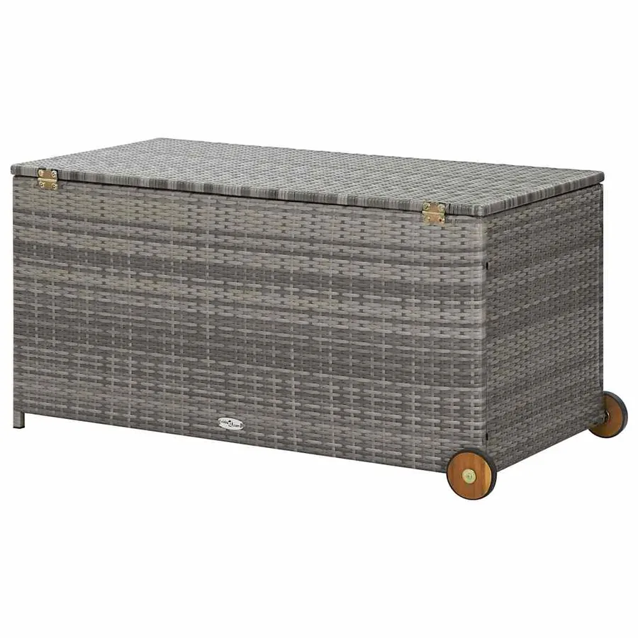 Garden storage box light grey 120x65x61 cm rattan - 6