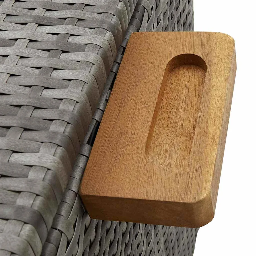 Garden storage box light grey 120x65x61 cm rattan - 7