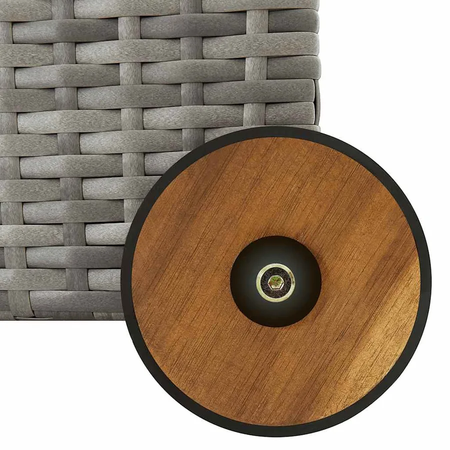 Boîte de rangement de jardin gris clair 120x65x61 cm rotin - 8