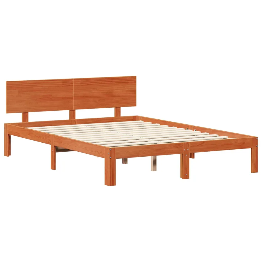 Cadre de lit avec stockage 2 pcs Cire marron Bois de Pin Massif - 3