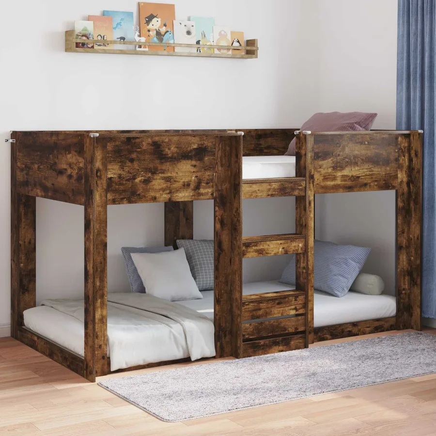 Cadre de lit surélevé Chêne fumé 75 x 190 cm Bois d'ingénierie - 4