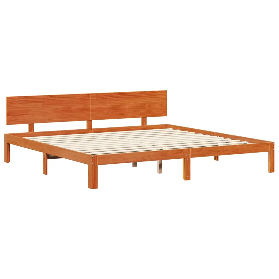 Cadre de lit avec stockage 2 pcs Cire marron Bois de Pin Massif - 3