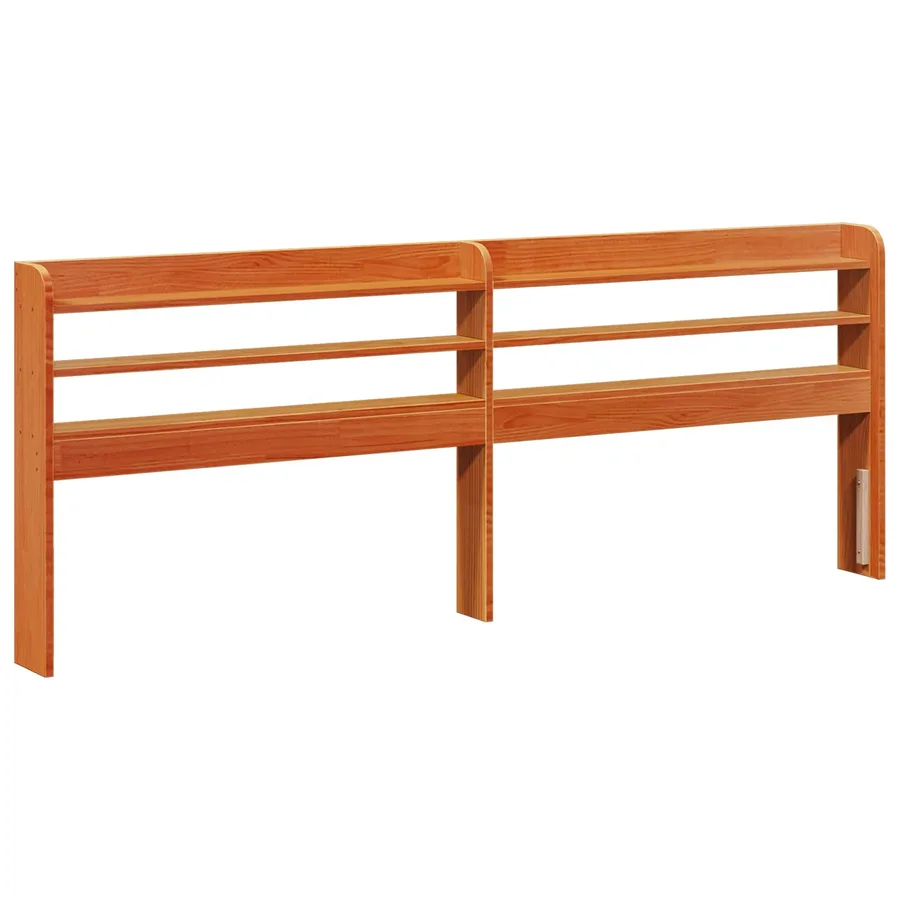 Cadre de lit avec stockage 2 pcs Cire marron Bois de Pin Massif - 4