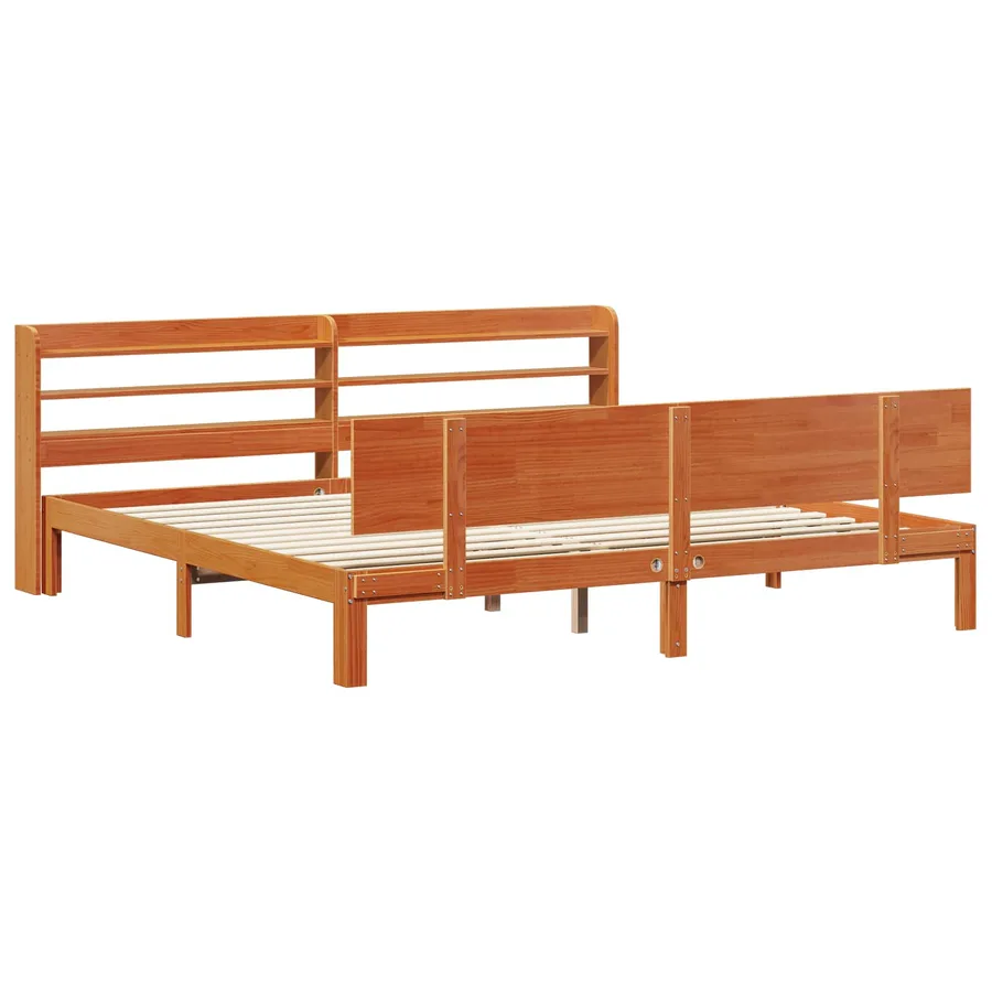 Cadre de lit avec stockage 2 pcs Cire marron Bois de Pin Massif - 5