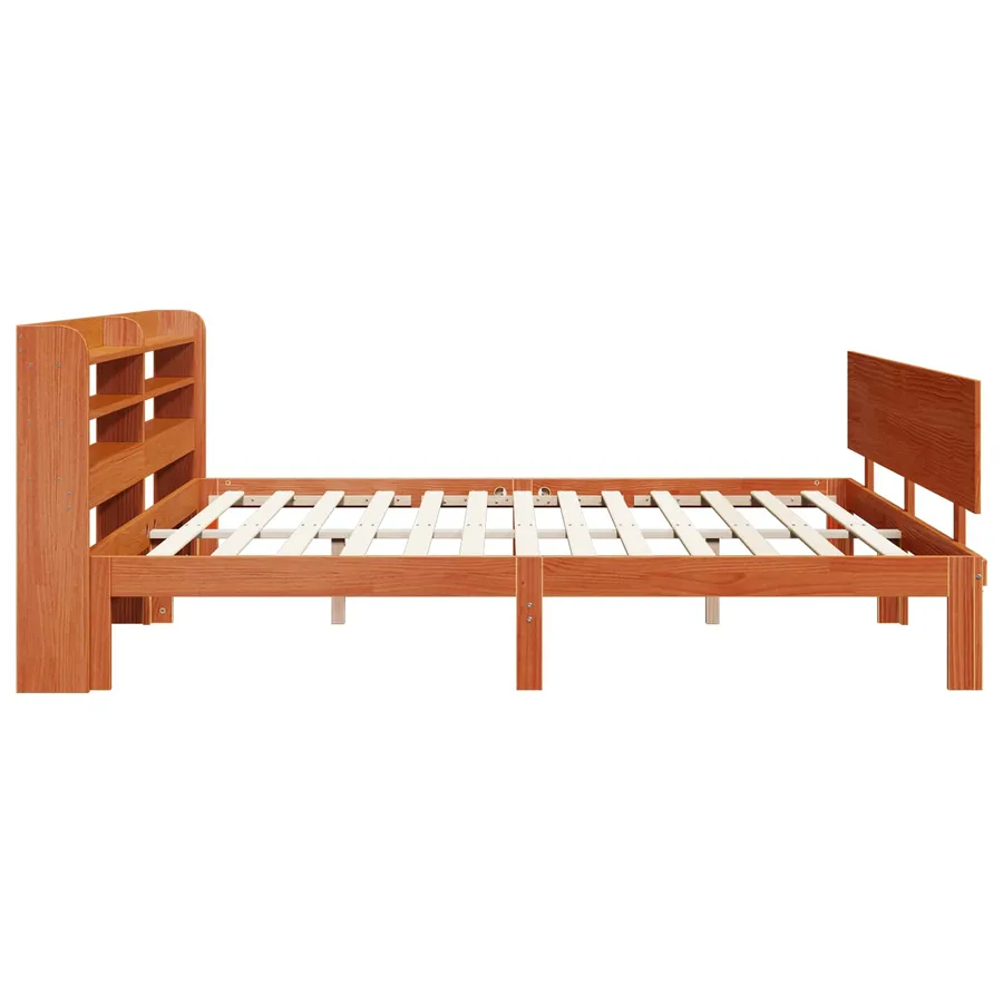 Cadre de lit avec stockage 2 pcs Cire marron Bois de Pin Massif - 7